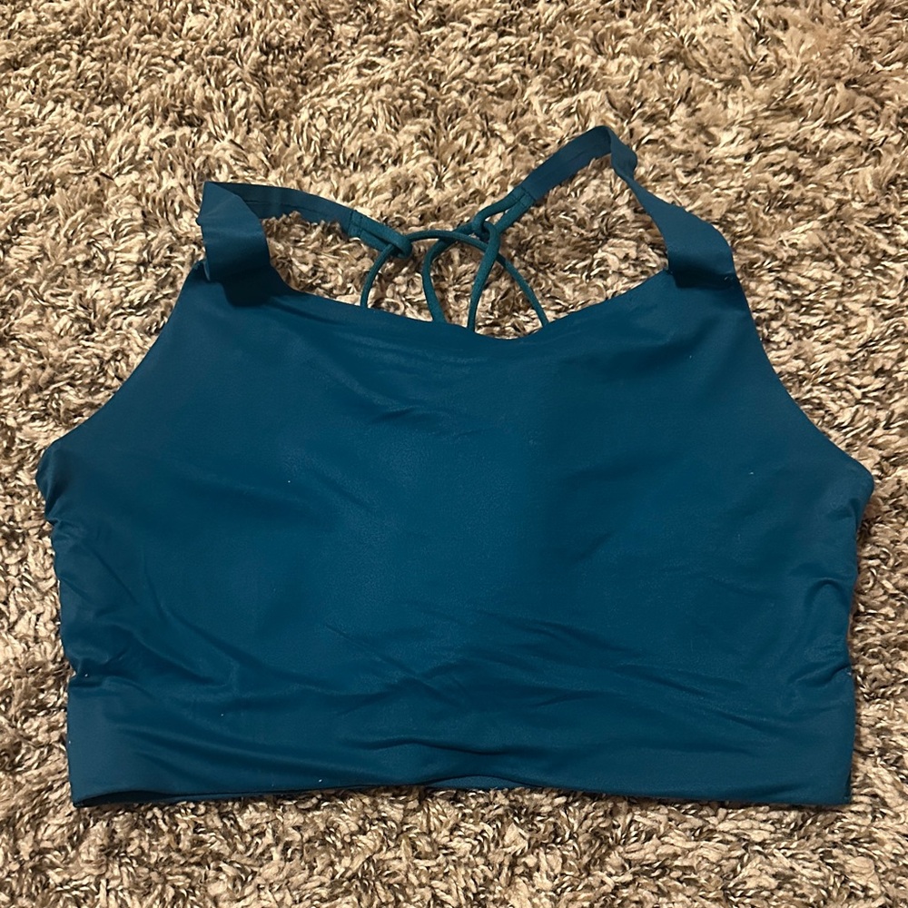 Nike Yoga Luxe Sports Bra Medium Teal Blue